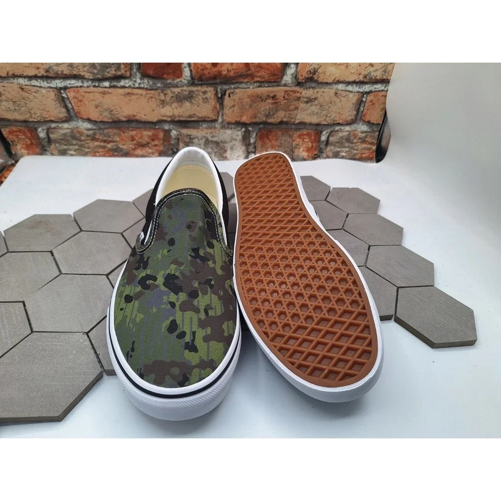 Men's Size 8 Rain Camo Green Brown VN0009Q7BGK Sneakers Skate New Rare‎